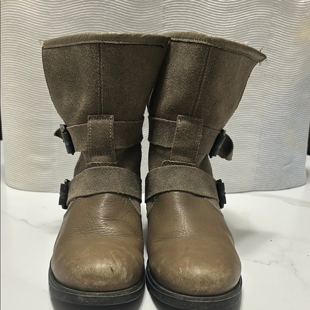 Sorel Brown Leather Buckle Boots